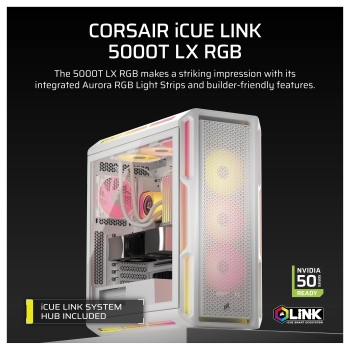 Preview: CORSAIR Midi 5000T LX RGB (Tempered Glass) White