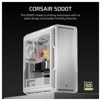 Preview: CORSAIR Midi 5000T (Tempered Glass) White