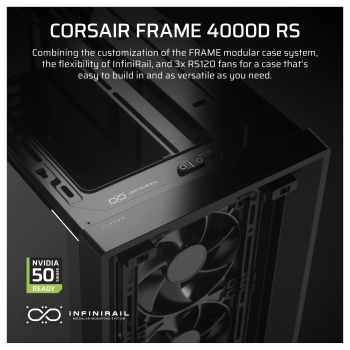 Preview: CORSAIR Frame 4000D RS Midi Tower ATX Gaming Gehäuse TG Seitenfenster