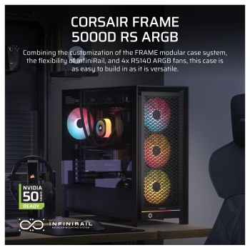 Preview: CORSAIR Frame 5000D RS ARGB Schwarz Midi Tower ATX Gaming Gehäuse