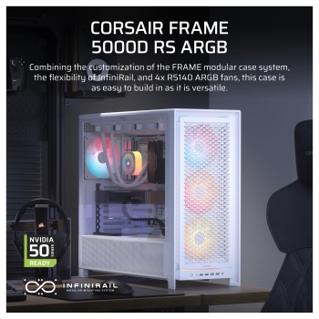 Preview: CORSAIR Frame 5000D RS ARGB Weiß Midi Tower ATX Gaming Gehäuse