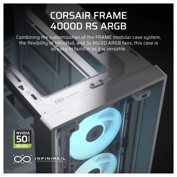 Preview: CORSAIR Frame 4000D RS ARGB Weiß Midi Tower ATX Gaming Gehäuse