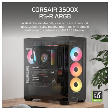 Preview: CORSAIR Midi 3500X RSR ARGB (Tempered Glass) Black