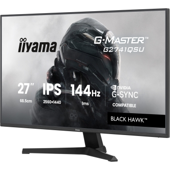 Preview: 68.6 cm/27? (2560×1440) iiyama G-Master G2741QSU-B1 16:9 QHD IPS 1 ms (MPRT) 144 Hz HDMI 2.0 DisplayPort 1.4 VESA 100×100 Black