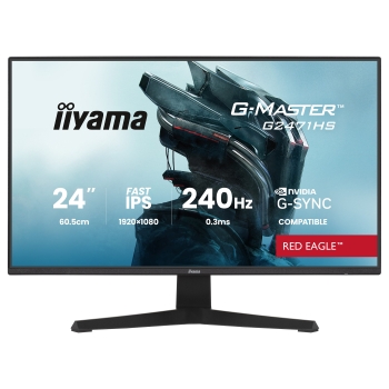 60.5 cm/23.8? (1920×1080) iiyama G-Master G2471HS-B1 16:9 FHD Fast IPS 0.3 ms (MPRT) 240 Hz HDMI 2.0 ×2 DisplayPort 1.2 VESA Black