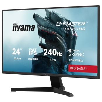 Preview: 60.5 cm/23.8? (1920×1080) iiyama G-Master G2471HS-B1 16:9 FHD Fast IPS 0.3 ms (MPRT) 240 Hz HDMI 2.0 ×2 DisplayPort 1.2 VESA Black