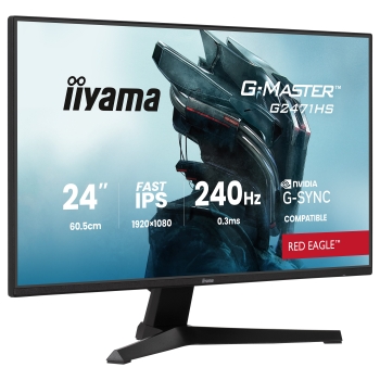 Preview: 60.5 cm/23.8? (1920×1080) iiyama G-Master G2471HS-B1 16:9 FHD Fast IPS 0.3 ms (MPRT) 240 Hz HDMI 2.0 ×2 DisplayPort 1.2 VESA Black