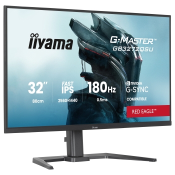 Preview: 80.0 cm/31.5 (2560x1440) iiyama G-MASTER GB3272QSU-B1 16:9 IPS 0.5 ms 180 Hz HDMI ×2 DisplayPort USB-Hub VESA Speaker Black