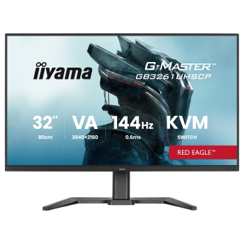 80.0 cm/31.5 (3840x2160) iiyama G-MASTER GB3261UHSCP-B1 16:9 VA 0.6ms 144Hz HDMI 2.1×2 DisplayPort 1.4 USB-C (95W) USB-Hub VESA Speaker Black