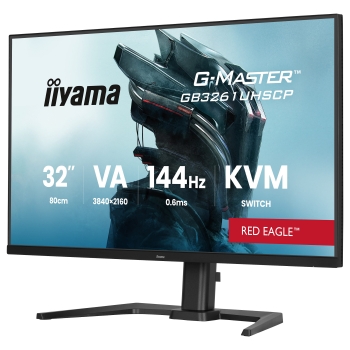 Preview: 80.0 cm/31.5 (3840x2160) iiyama G-MASTER GB3261UHSCP-B1 16:9 VA 0.6ms 144Hz HDMI 2.1×2 DisplayPort 1.4 USB-C (95W) USB-Hub VESA Speaker Black