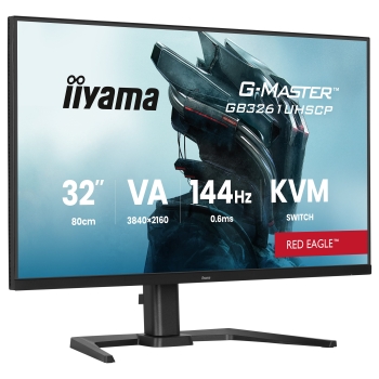 Preview: 80.0 cm/31.5 (3840x2160) iiyama G-MASTER GB3261UHSCP-B1 16:9 VA 0.6ms 144Hz HDMI 2.1×2 DisplayPort 1.4 USB-C (95W) USB-Hub VESA Speaker Black
