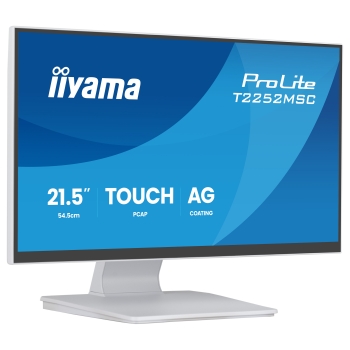 Preview: 54.6 cm/21.5 (1920x1080) iiyama ProLite T2252MSC-W2AG 16:9 IPS 5 ms Touch10pt HDMI DisplayPort USB-Hub Speakers VESA White