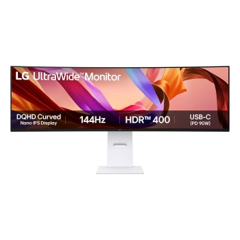 124.5 cm/49 (5120×1440) LG 49U950A-W 32:9 Nano IPS 5 ms 144 Hz HDMI ×2 DisplayPort ×1 USB-C (90W) 2×10W-Speakers VESA Black
