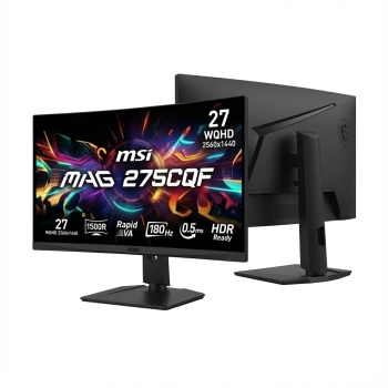 68.58cm/27 (2560x1440) MSI MAG 275CQF E18 16:9 Curved RapidVA 0.5ms 180Hz 2xHDMI DisplayPort HDR Ready Black