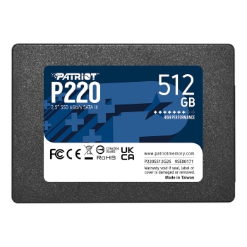 2.5 Patriot P220 512 GB (schwarz. SATA III 6 Gb/s. 2.5)