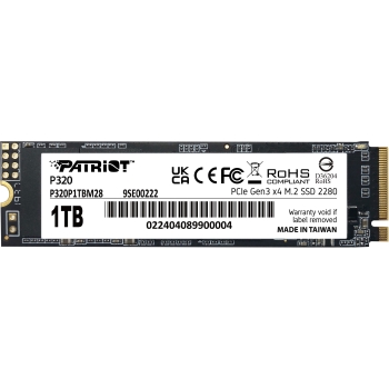 M.2 Patriot P320 1 TB (PCIe 3.0 x4. NVMe 1.3. M.2 2280)