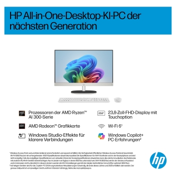 Preview: AIO HP 24-ct2054ng Ryzen AI 5 340 16GB/1TB SSD Win11 BV5G7EA#ABD