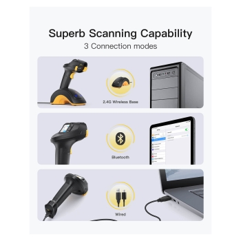 Preview: inateck Barcodescanner Pro 8 black [Pro 8_black]