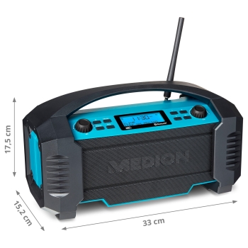 Preview: Medion MD 43320 DAB+ Baustellen-Radio blau / schwarz