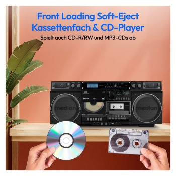 Preview: Medion LIFE® P66538 Retro-Boombox schwarz
