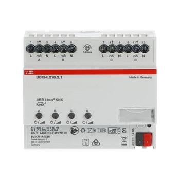 Preview: ABB UD/S4.210.2.1 LED-Dimmer 4 x 210 W/VA. Busch-Installationsbus KNX REG-Univer