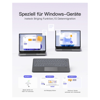 Preview: inateck Keyboard Surface gray. Sureface GO 1-4 Com. QWERTZ