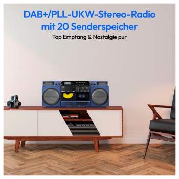 Preview: Medion LIFE® P66538 Retro-Boombox blau