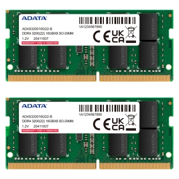 Preview: 16GB ADATA SO-DIMM 3200 (2x 8 GB) Dual-Kit (grn. AD4S32008G22-DTGN. Premier)