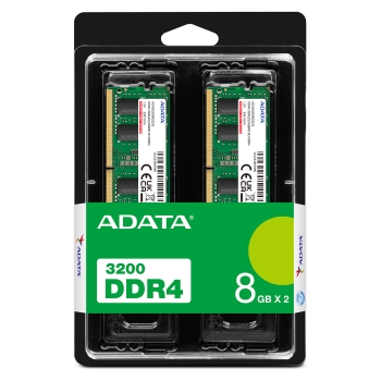 Preview: 16GB ADATA SO-DIMM 3200 (2x 8 GB) Dual-Kit (grn. AD4S32008G22-DTGN. Premier)