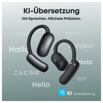Preview: ANKER Soundcore AeroFit 2 AI black Open-Ear-Kopfhrer 35 Stunden Wiedergabezeit IP55 inkl. KI Assisent und bersetzung