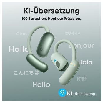 Preview: ANKER Soundcore AeroFit 2 AI green Open-Ear-Kopfhrer 35 Stunden Wiedergabezeit IP55 inkl. KI Assisent und bersetzung