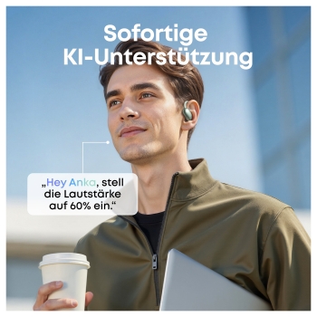 Preview: ANKER Soundcore AeroFit 2 AI green Open-Ear-Kopfhrer 35 Stunden Wiedergabezeit IP55 inkl. KI Assisent und bersetzung