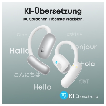 Preview: ANKER Soundcore AeroFit 2 AI white Open-Ear-Kopfhrer 35 Stunden Wiedergabezeit IP55 inkl. KI Assisent und bersetzung