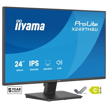 60.5cm/23.8 (1920x1080) iiyama ProLite X2497HSU-B1 16:9 IPS 4ms 120Hz HDMI DisplayPort USB VESA Speaker Black