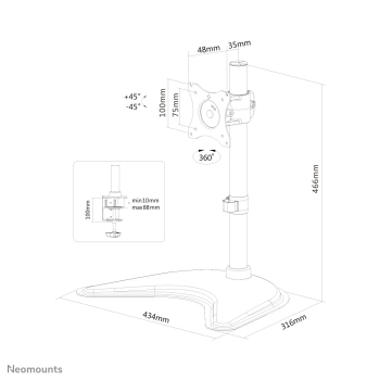Neomounts TIS 10-30 1TFT schwarz Max.8KG