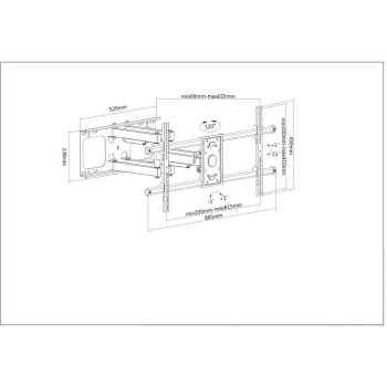 MANHATTAN Wandhalterung Universal 37-90/75kg neigbar schw.