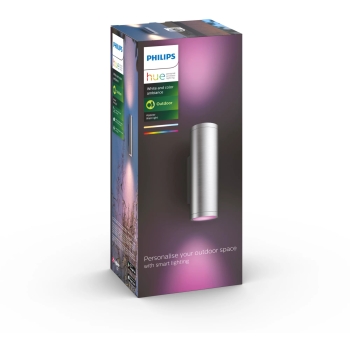 Preview: Philips Hue White & Color Ambiance Appear Wandleuchte rund Edelstahl 1200lm