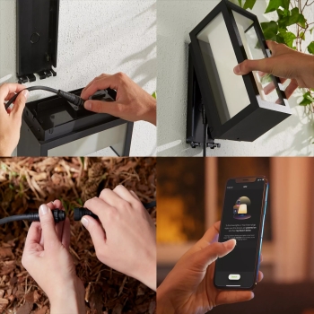 Preview: Philips Hue White & Color Ambiance Impress Wandleuchte schmal Schwarz