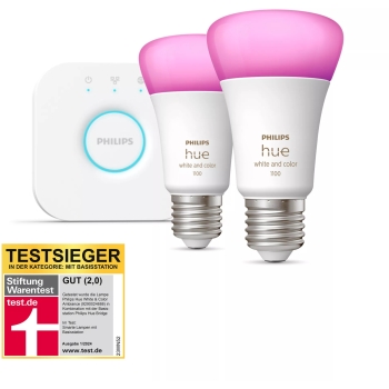 Preview: Philips Hue StiWa White & Color Ambiance E27 2er Starter Set