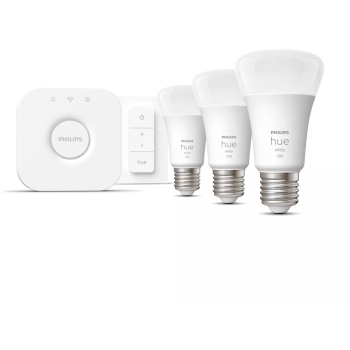 Preview: Philips Hue White E27 3er Starter Set inkl DS 3x1050lm 75W
