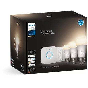 Preview: Philips Hue White E27 3er Starter Set inkl DS 3x1050lm 75W