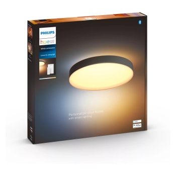 Preview: Philips Hue White Ambiance Enrave Deckenleuchte XL Schwarz 6500lm inkl DS