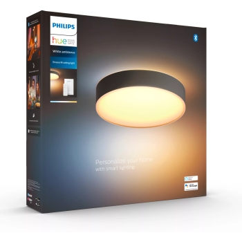 Preview: Philips Hue White Ambiance Enrave Deckenleuchte M Schwarz 2400lm inkl DS