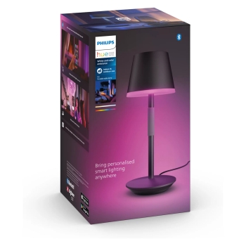 Preview: Philips Hue White & Color Ambiance Go Tragbare Tischleuchte Schwarz