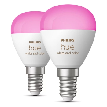 Philips Hue White & Color Ambiance E14 Luster Tropf Doppelpack 470lm