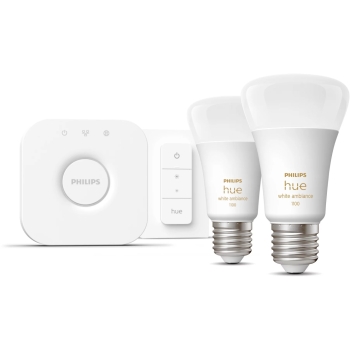 Preview: Philips Hue White Ambiance E27 8W 2er Starter Set inkl DS