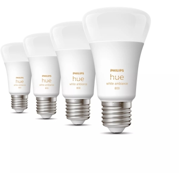Preview: Philips Hue White Ambiance E27 Viererpack 4x570lm 60W