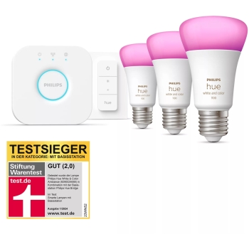 Preview: Philips Hue StiWa White & Color Ambiance E27 3er Starter Set + DS 75W