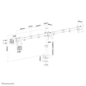 Neomounts TIS 10-27 3TFT 4Gelenke schw. Max.7KG