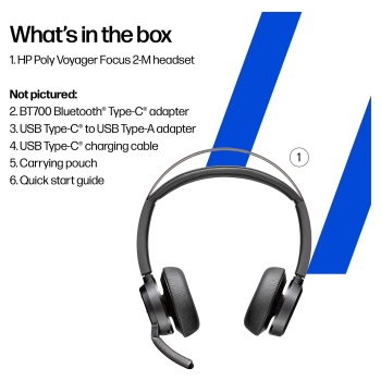 Preview: HP Poly BT Headset Voyager Focus 2 UC USB-C/A Teams